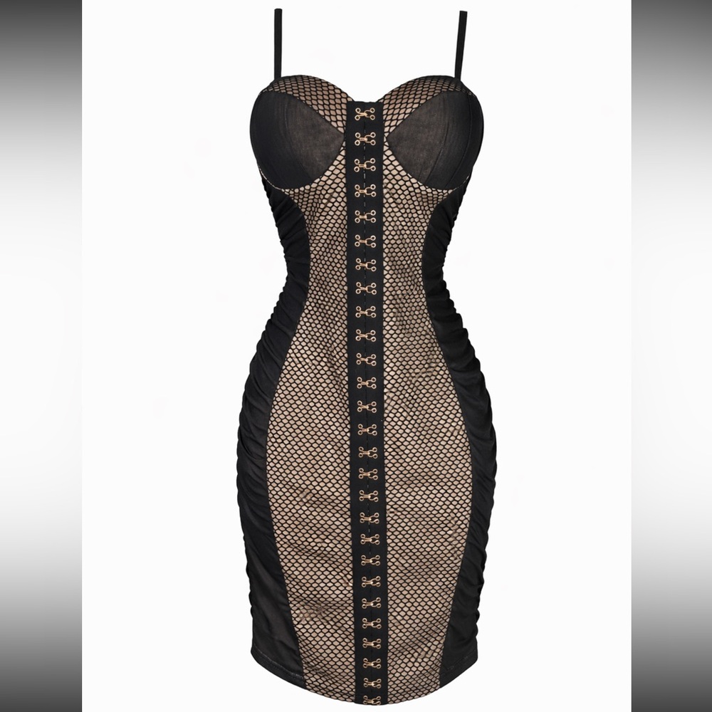 Black & Tan Bodycon Dress